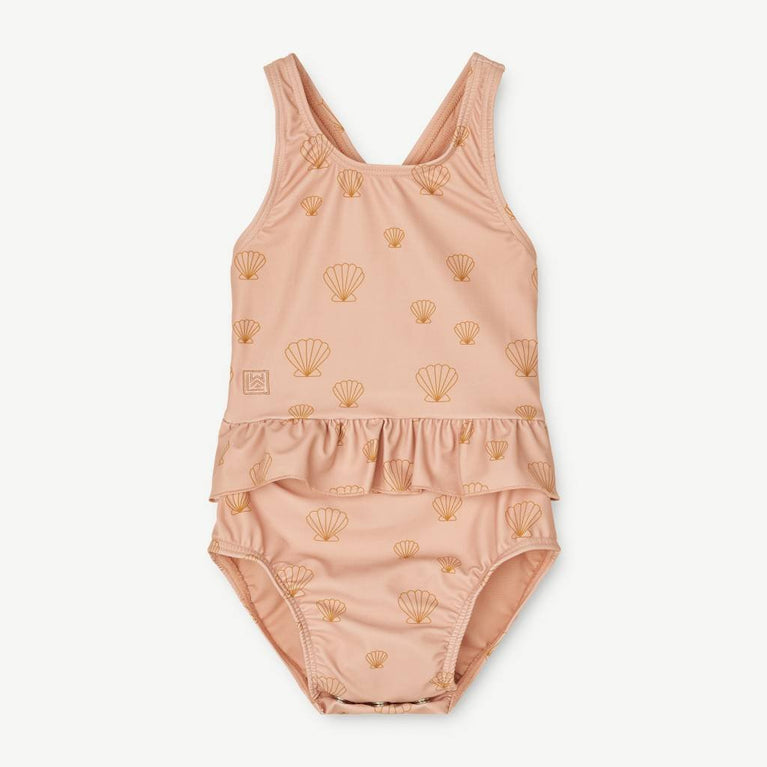 Liewood - Amina Baby Badeanzug aus recyceltem Material - Sea Shell/Pale Tuscany - 9 Monate (74) - 5715335149946 - littlehipstar.com