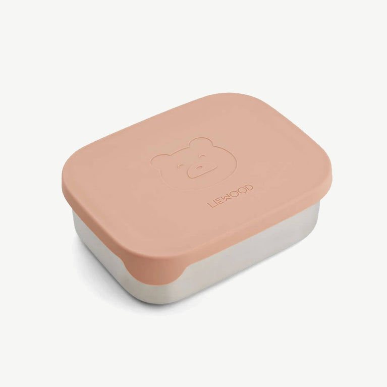 Liewood - Arthur Lunchbox aus Edelstahl - Bär - Rose - 5713370461405 - littlehipstar.com