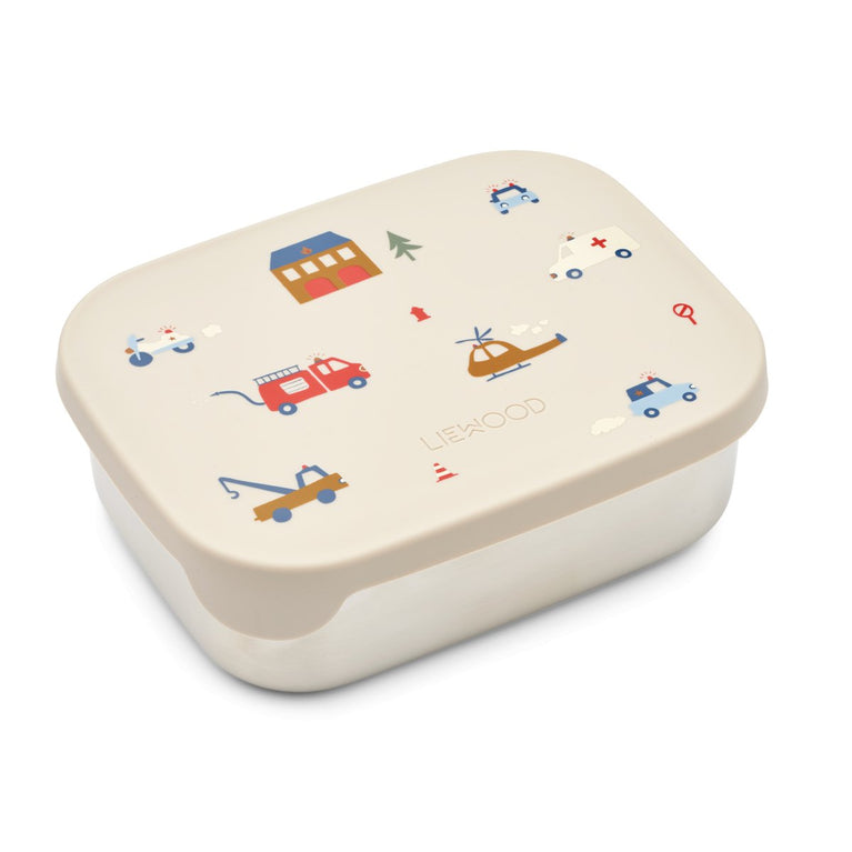 Liewood - Arthur Lunchbox aus Edelstahl - Emergency Vehicle / Sandy - 5715493140397 - littlehipstar.com