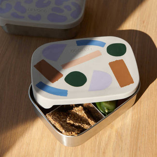 Liewood - Arthur Lunchbox aus Edelstahl Paint Stroke Sandy - 5715335089266 - littlehipstar.com