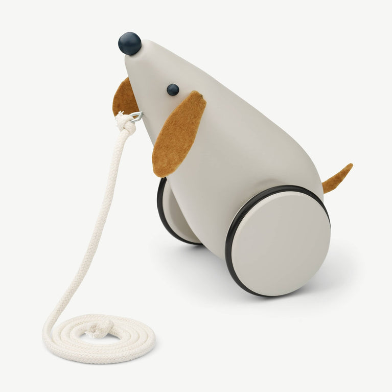 Liewood - Ash Hund Nachziehspielzeug aus Holz - Sandy - 5715335026117 - littlehipstar.com