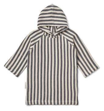 Liewood - Avi Poncho-Bademantel aus Bio-Baumwolle - Y/D Stripe Tuscany Rose / Sandy - 5715493126582 - littlehipstar.com