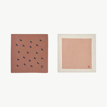 Liewood - Bali Bandana Schal Aus Bio-Baumwolle - Horses Dark Rosetta / Stripe Mix - 5715493101817 - littlehipstar.com