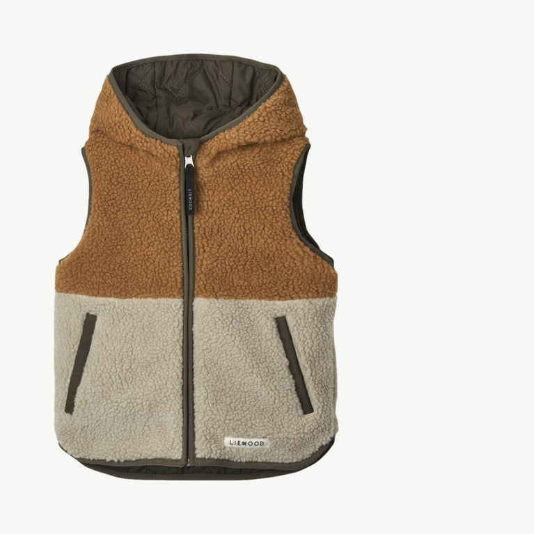 Liewood - Diana Wattierte Wendeweste Aus Recyceltem Material - Army Brown Mix - 98 - 5715493019433 - littlehipstar.com