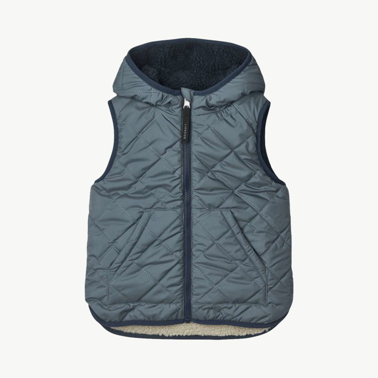 Liewood - Diana Wattierte Wendeweste Aus Recyceltem Material - Whale Blue Mix - 98 - 5715493019105 - littlehipstar.com