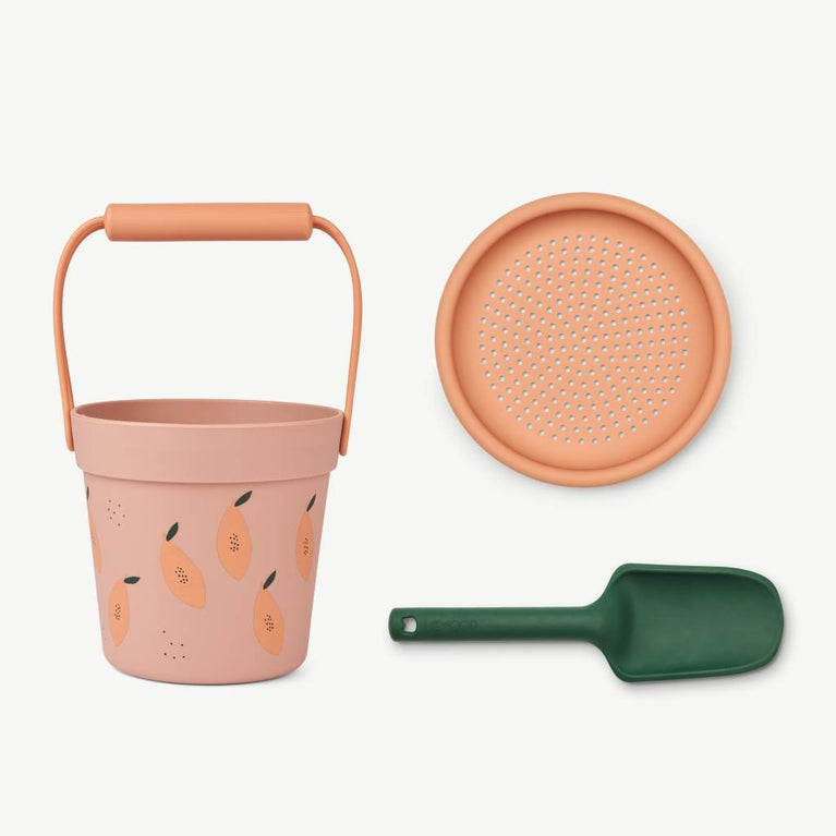 Elmo 3tlg. Strand-Set aus Silikon - Papaya/Pale Tuscany