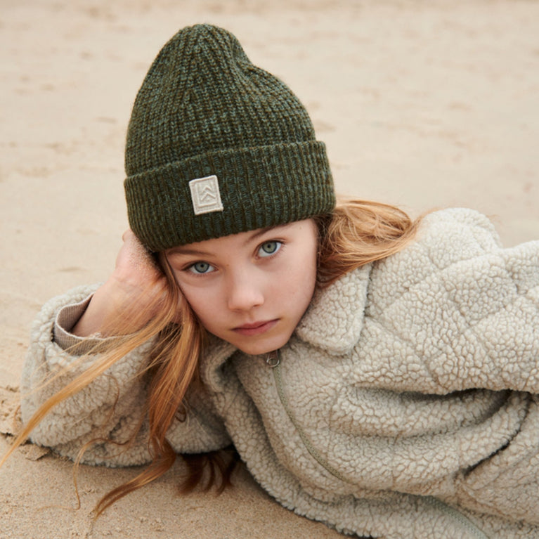 Liewood - Emilio Beanie Mütze Aus Bio-Baumwolle - Army Brown / Dark Army Brown - 3/4 Jahre - 5715493053482 - littlehipstar.com