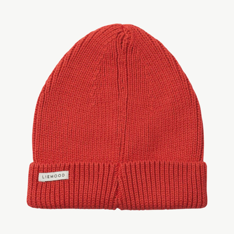 Liewood - Ezra Beanie Mütze Aus Bio-Baumwolle - Aurora Red - 3/4 Jahre - 5715493006273 - littlehipstar.com