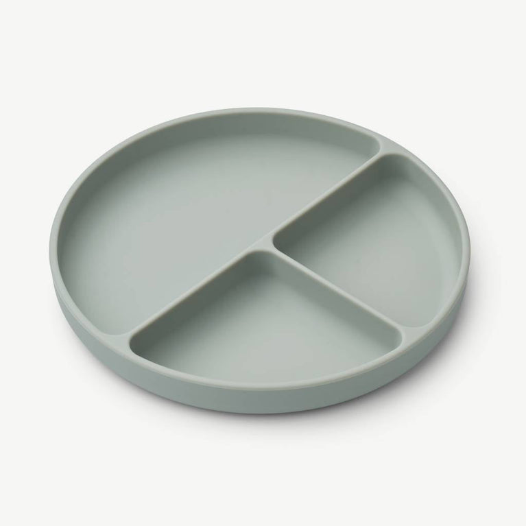 Liewood - Frodo Bär Menüteller mit Deckel aus Silikon - Taubenblau - 5715335032804 - littlehipstar.com