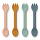 Liewood - Jan 2-in-1 Esslernbesteck aus Silikon - 4er-Set - Rose Multi Mix - 5715493127992 - littlehipstar.com