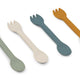 Liewood - Jan 2-in-1 Esslernbesteck aus Silikon - 4er-Set - Faune Green Multi Mix - 5715493128005 - littlehipstar.com