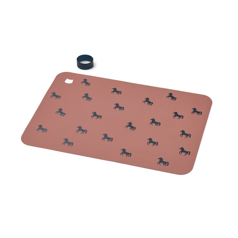 Liewood - Jude Tischset aus Silikon - Horses / Dark Rosetta - 5715493140847 - littlehipstar.com