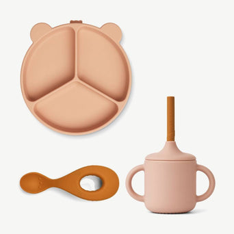 Liewood - Lance Babygeschirr aus Silikon - 3teilig - Rose - 5715335040663 - littlehipstar.com