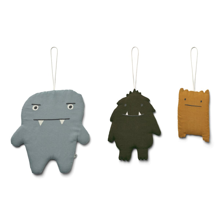 Liewood - Leonardo Wanddekoration aus Bio-Baumwolle - 3er-Set - Monster - 5715493133887 - littlehipstar.com