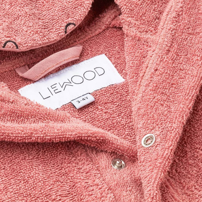 Liewood - Lily Hippo Bademantel aus Bio-Baumwolle - Dusty Raspberry - 5715335041721 - littlehipstar.com