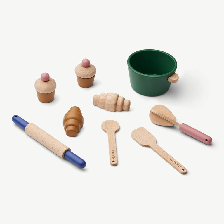 Liewood - Lisbeth Spielzeug Backset aus Holz - 9 Teile - Eden - 5715335041806 - littlehipstar.com