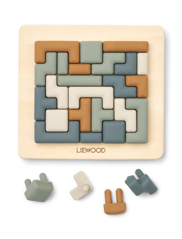 Liewood - Lonzo Steckpuzzle Lernspiel aus Holz und Silikon - 28 Teile - Tuscany Rose Multi Mix - 5715493131036 - littlehipstar.com