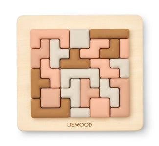 Liewood - Lonzo Steckpuzzle Lernspiel aus Holz und Silikon - 28 Teile - Tuscany Rose Multi Mix - 5715493131036 - littlehipstar.com