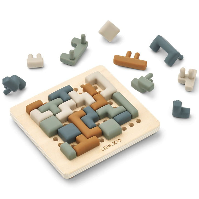 Liewood - Lonzo Steckpuzzle Lernspiel aus Holz und Silikon - 28 Teile - Tuscany Rose Multi Mix - 5715493131036 - littlehipstar.com