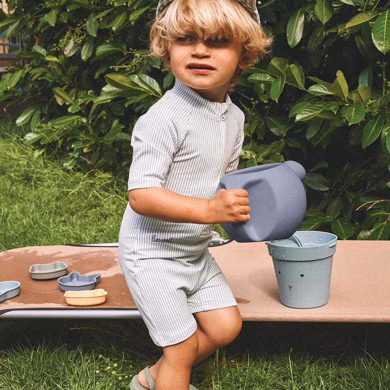 Liewood - Max Gestreifter Schwimmanzug - Limited Edition - Sea Blue/Mustard - 5713370164252 - littlehipstar.com