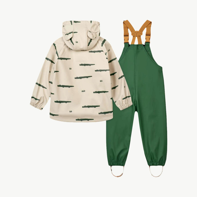 Liewood - Melodi 2tlg. Regenoutfit Aus Recyceltem Material - Crocodile / Sandy - 86 - 5715493084257 - littlehipstar.com