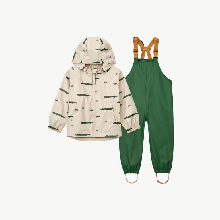 Liewood - Melodi 2tlg. Regenoutfit Aus Recyceltem Material - Crocodile / Sandy - 86 - 5715493084257 - littlehipstar.com