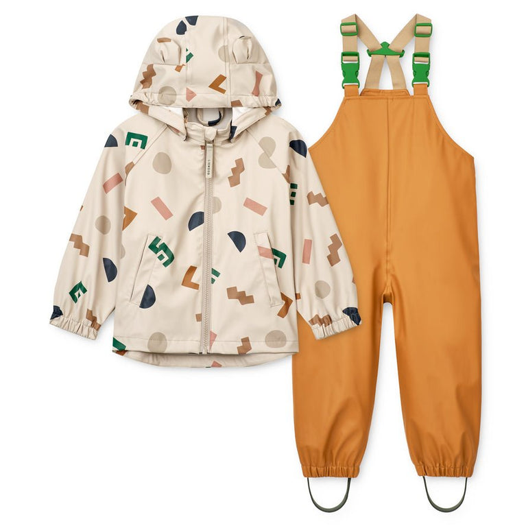 Liewood - Melodi 2tlg. Regenoutfit Aus Recyceltem Material - Graphic Alphabet / Sandy - 86 - 5715493084158 - littlehipstar.com