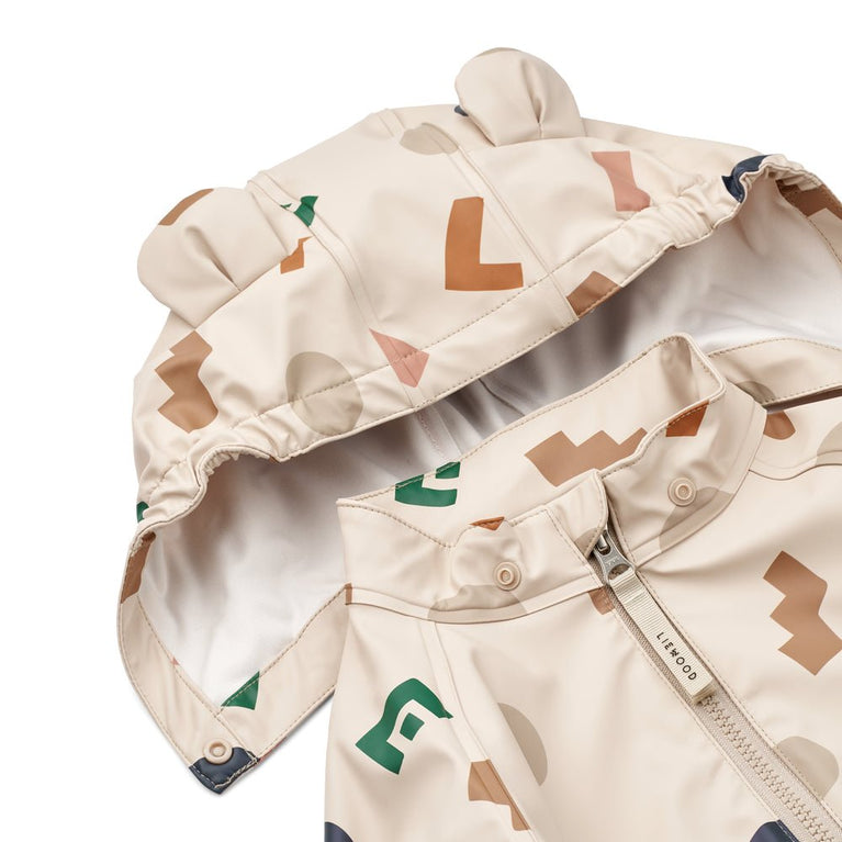 Liewood - Melodi 2tlg. Regenoutfit Aus Recyceltem Material - Graphic Alphabet / Sandy - 86 - 5715493084158 - littlehipstar.com