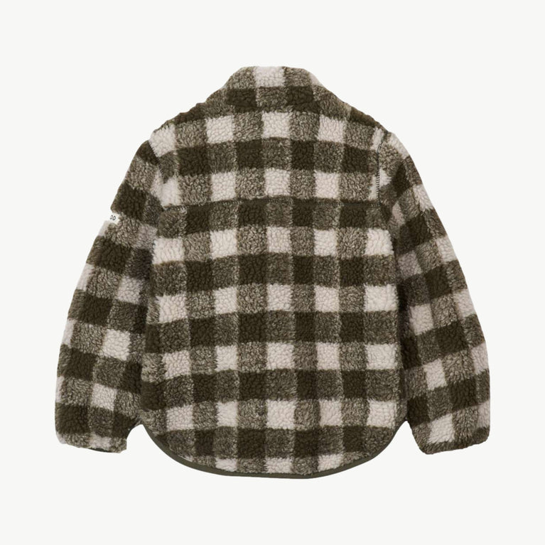 Liewood - Nolan Plüschjacke Aus Recyceltem Material - Check Army Brown / Dark Sandy - 98 - 5715493082390 - littlehipstar.com