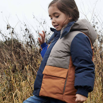 Liewood - Paloma Daunen-Wendejacke aus recyceltem Material - Block Stripes - Midnight Navy - 5715335022133 - littlehipstar.com