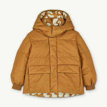 Liewood - Paloma Daunen-Wendejacke aus recyceltem Material - Mega Leo/Golden Caramel - 3 Jahre (98) - 5715335022423 - littlehipstar.com