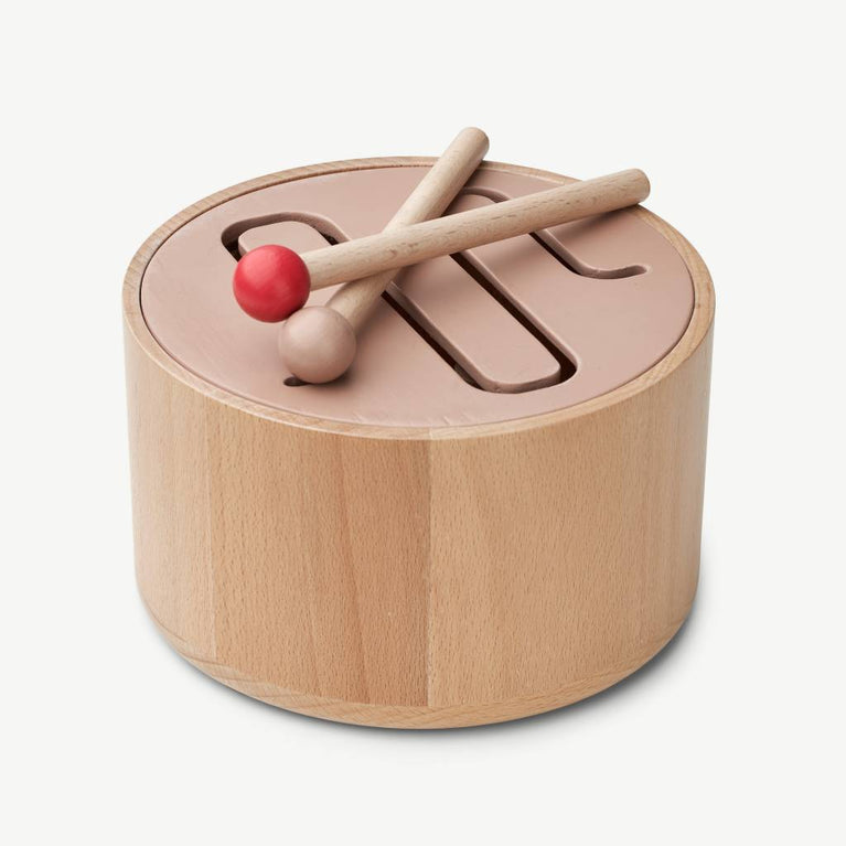 Liewood - Pete Spielzeug Trommel aus Holz - Tuscany Rose - 5715335047037 - littlehipstar.com