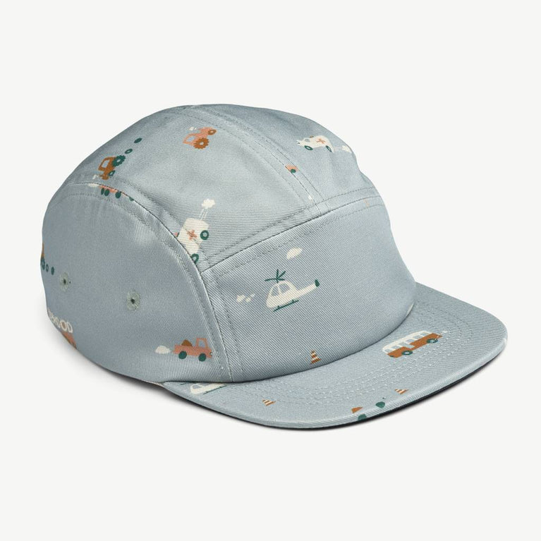 Liewood - Rory Cap aus Bio-Baumwolle - Vehicles/Dove Blue - 9-12 Monate (49) - 5715335199675 - littlehipstar.com