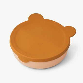 Liewood - Rosie Bär Tiefer Menüteller mit Deckel aus Silikon - Faune Green - 5715335047891 - littlehipstar.com