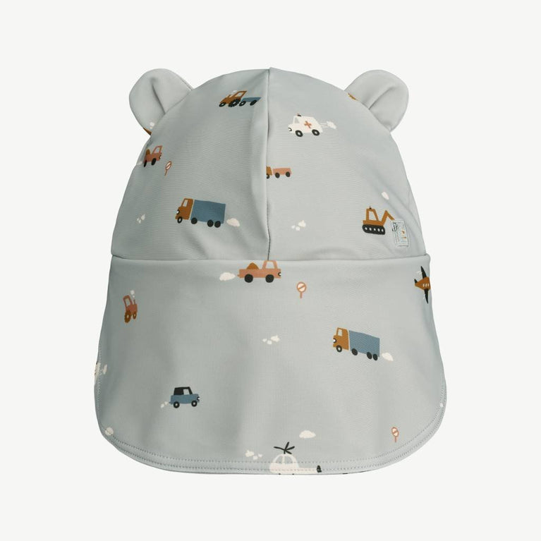 Liewood - Senia Sonnenhut aus recyceltem Material - Vehicles/Dove Blue - 6-9 Monate - 5715335240087 - littlehipstar.com