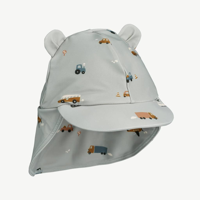 Liewood - Senia Sonnenhut aus recyceltem Material - Vehicles/Dove Blue - 9-12 Monate - 5715335240186 - littlehipstar.com