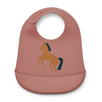 Liewood - Tilda Lätzchen aus Silikon - 2er-Set - Horses / Dark Rosetta - 5715493139575 - littlehipstar.com