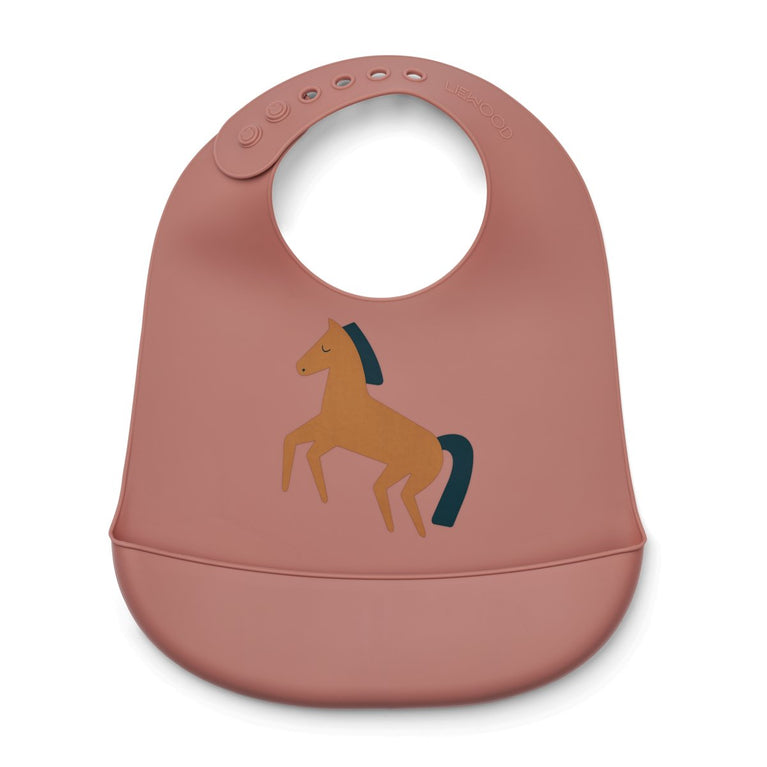 Liewood - Tilda Lätzchen aus Silikon - 2er-Set - Horses / Dark Rosetta - 5715493139575 - littlehipstar.com