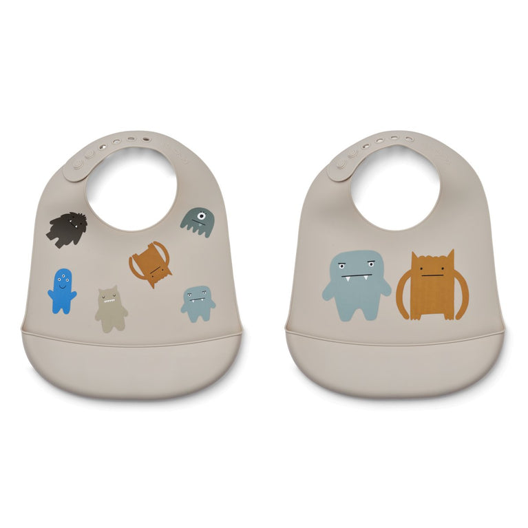 Liewood - Tilda Lätzchen aus Silikon - 2er-Set - Monster / Mist - 5715493139582 - littlehipstar.com