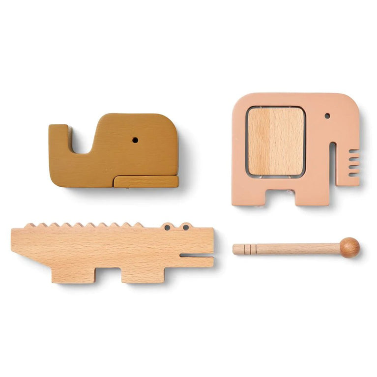 Liewood - Torsten Musikinstrumente aus Holz - 3 Teile - Tuscany Rose / Golden Caramel - 5715493131579 - littlehipstar.com