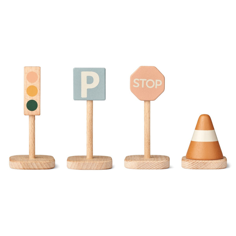 Liewood - Village Verkehrsschilder 4er Pack aus Holz - 5715493131944 - littlehipstar.com