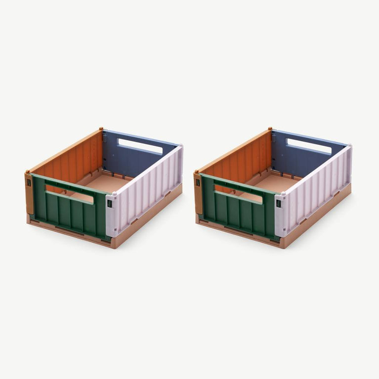 Liewood - Weston Mehrfarbige Klappboxen - Größe S - 2 Stück - Garden Green - 5715335220522 - littlehipstar.com