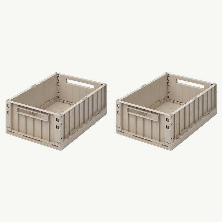 Liewood - Weston Unifarbene Klappboxen - Größe M - 2 Stück - Tuscany Rose - 5713370737586 - littlehipstar.com
