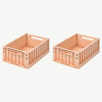 Liewood - Weston Unifarbene Klappboxen - Größe M - 2 Stück - Tuscany Rose - 5713370737586 - littlehipstar.com