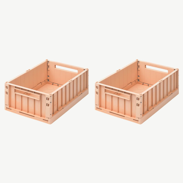 Liewood - Weston Unifarbene Klappboxen - Größe M - 2 Stück - Tuscany Rose - 5713370737586 - littlehipstar.com