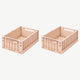 Liewood - Weston Unifarbene Klappboxen - Größe M - 2 Stück - Rose - 5713370737593 - littlehipstar.com