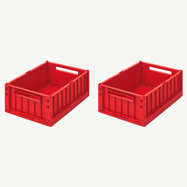 Liewood - Weston Unifarbene Klappboxen - Größe M - 2 Stück - Apple Red - 5713370737609 - littlehipstar.com
