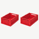 Liewood - Weston Unifarbene Klappboxen - Größe M - 2 Stück - Apple Red - 5713370737609 - littlehipstar.com