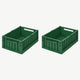 Liewood - Weston Unifarbene Klappboxen - Größe M - 2 Stück - Garden Green - 5713370737678 - littlehipstar.com