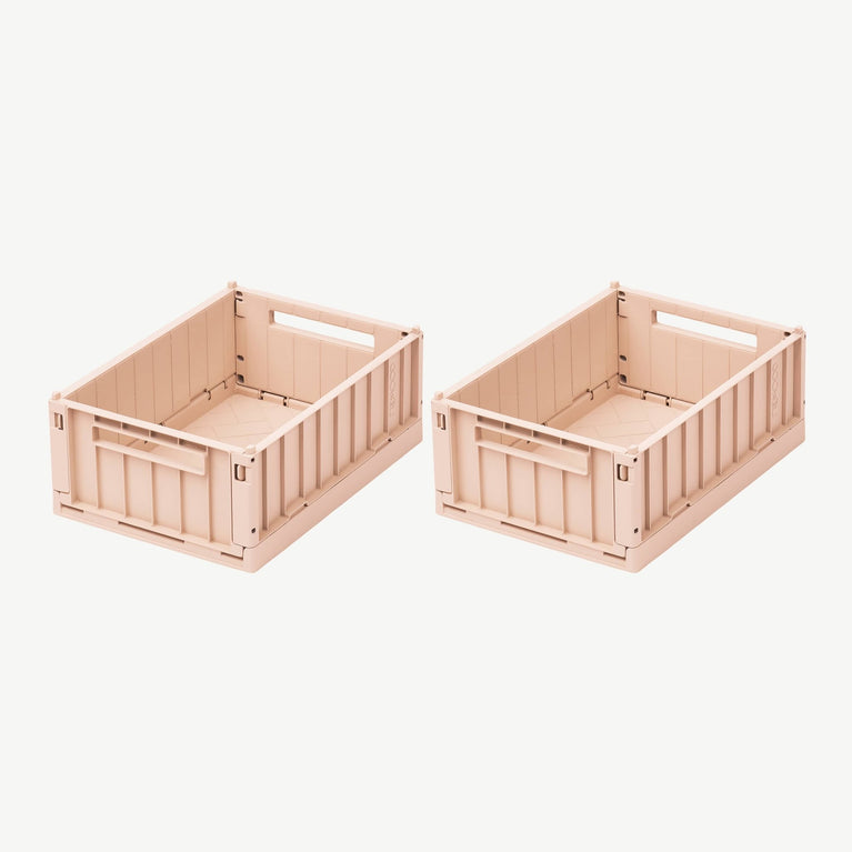 Liewood - Weston Unifarbene Klappboxen * Größe S * 2 Stück - Rose - 5713370833288 - littlehipstar.com